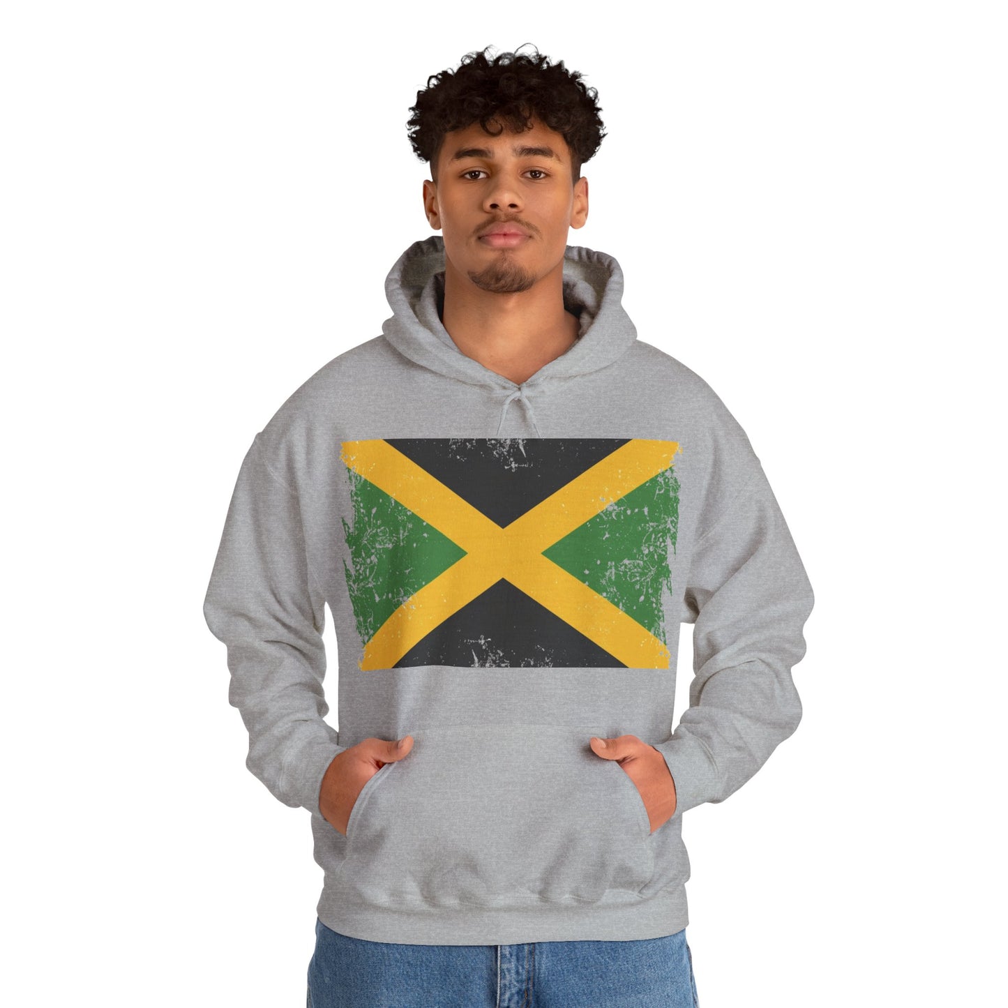 Jamaican Flag Hoodie, Unisex Heavy Blend Hooded Sweatshirt, Cool Casual Wear, Perfect for Festivals, Celebration Apparel, Gift for him/her