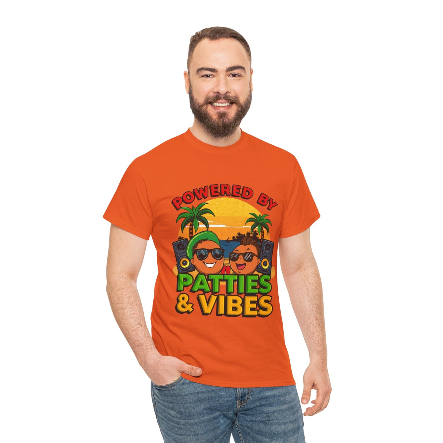 Patties and Vibes T-Shirt — Casual Jamaican Phrase Tee