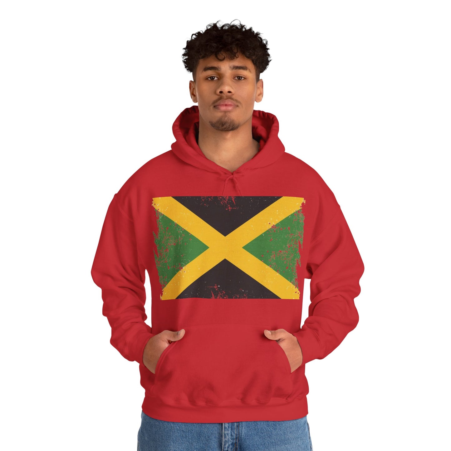 Jamaican Flag Hoodie, Unisex Heavy Blend Hooded Sweatshirt, Cool Casual Wear, Perfect for Festivals, Celebration Apparel, Gift for him/her