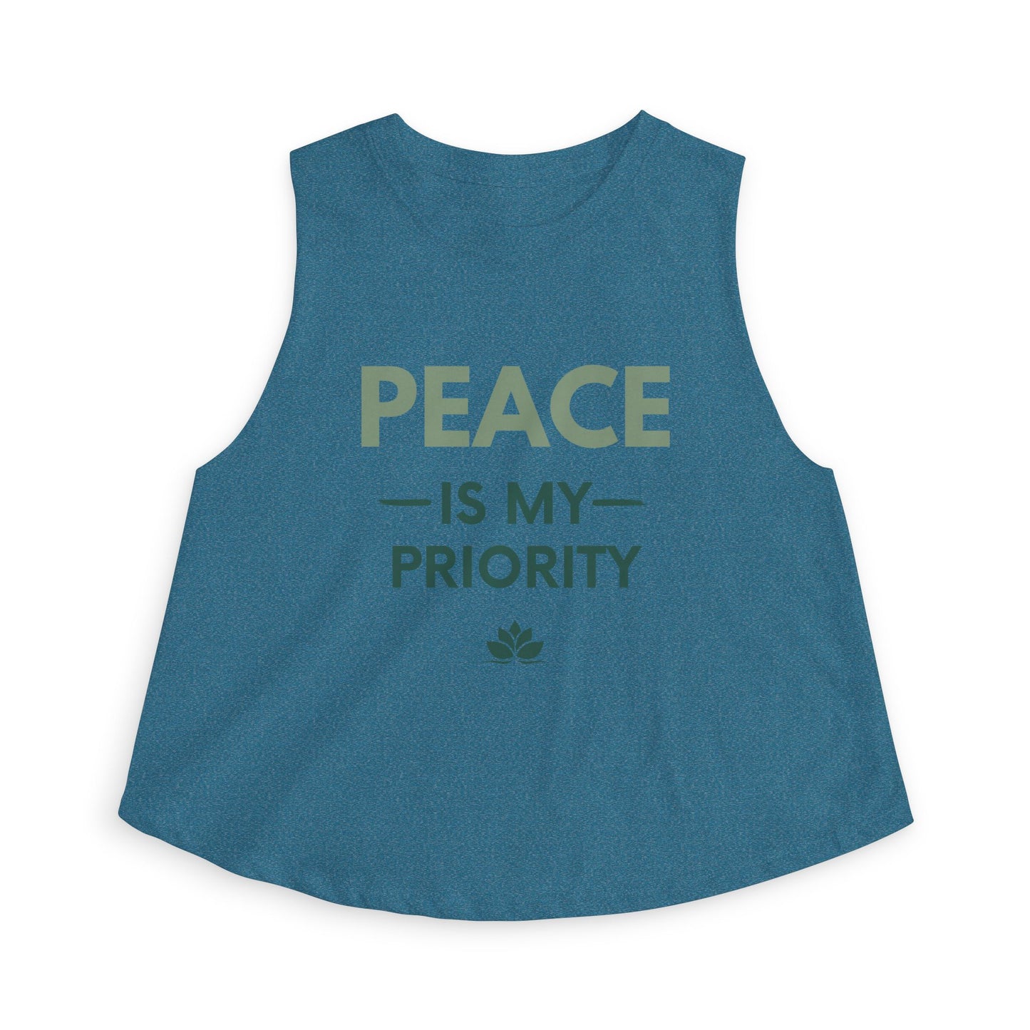 Peace Is My Priority Crop Top — Women's Relaxed Yoga Tank