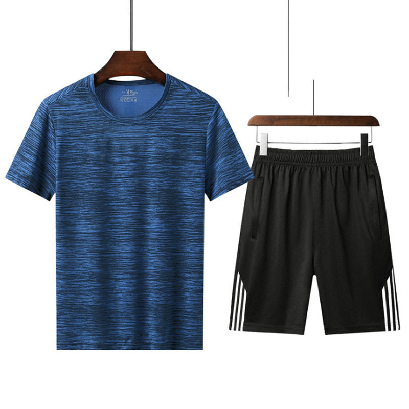Men’s Summer Fitness Set – Quick-Dry T-Shirt & Shorts Running Suit