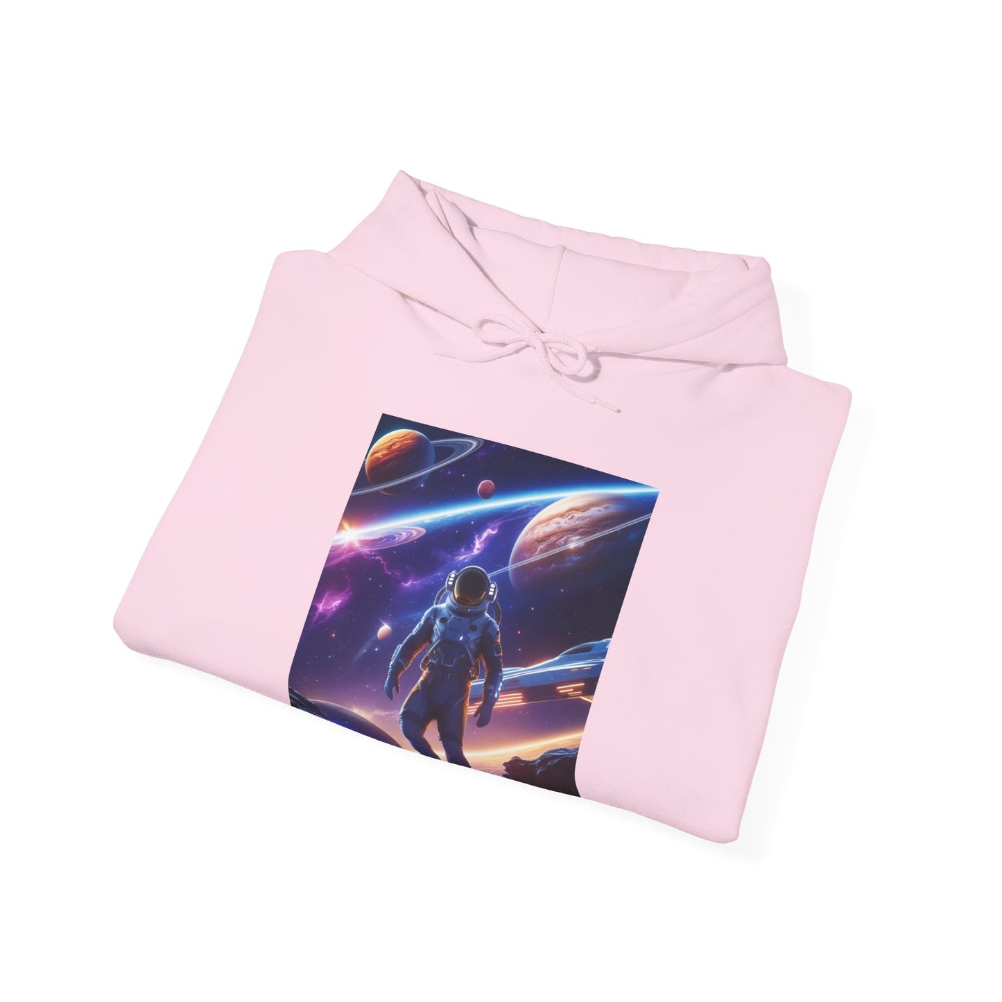 Cosmic Adventure Hooded Sweatshirt - Starry Night Graphic Unisex Sweatshirt