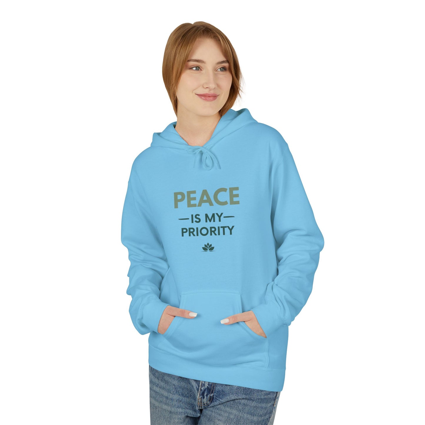 Peace Priority Hoodie - Unisex Midweight Softstyle Fleece Hoodie