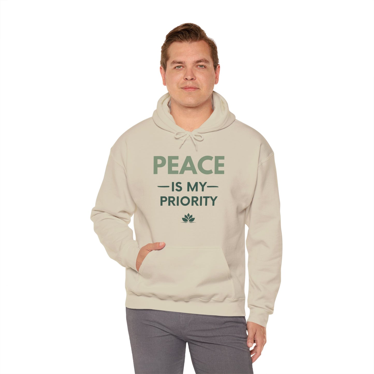 Peace Is My Priority Unisex Heavy Blend Hoodie — Mindful Comfort Sweatshirt