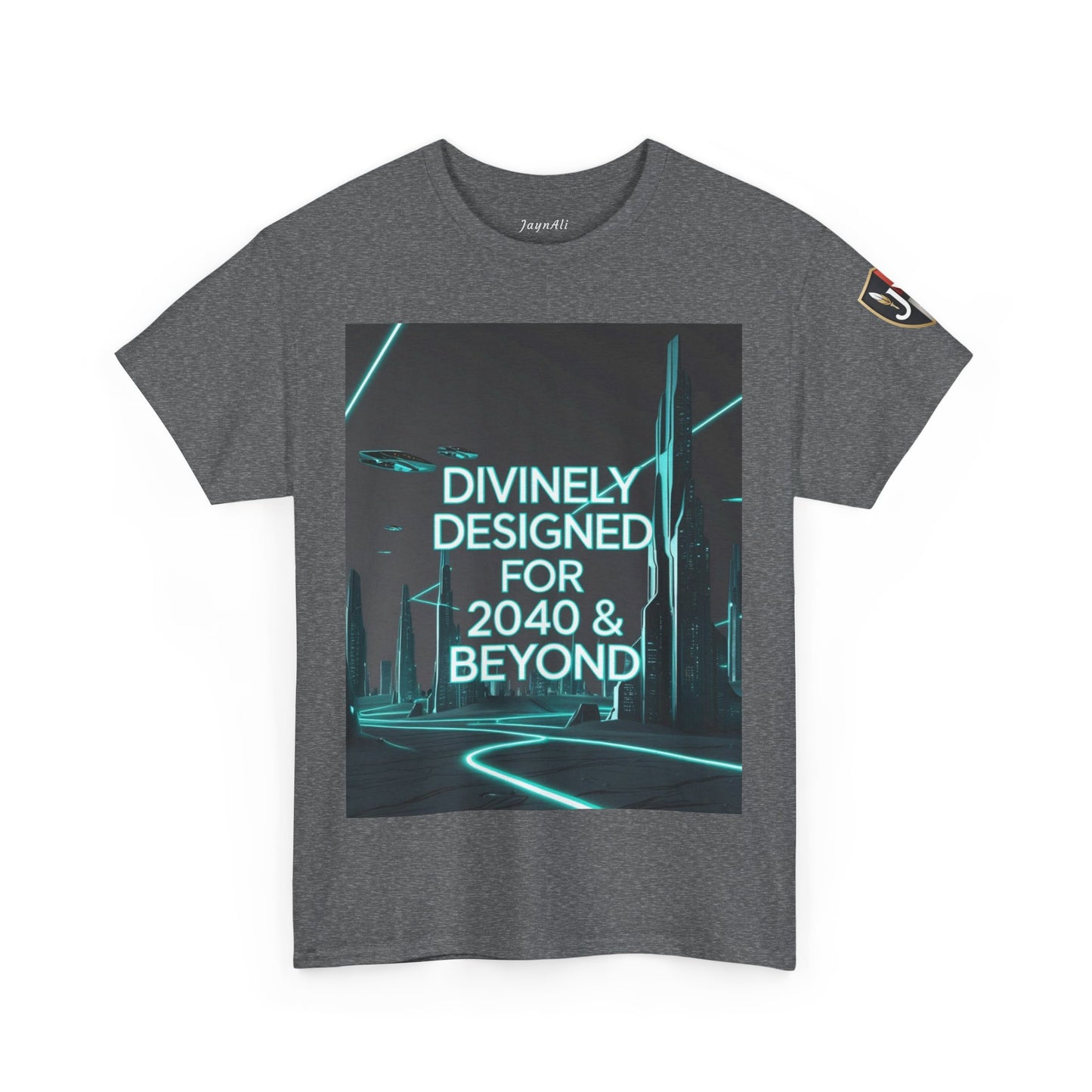 Futuristic Urban Tee for Tech Lovers - Unisex Heavy Cotton