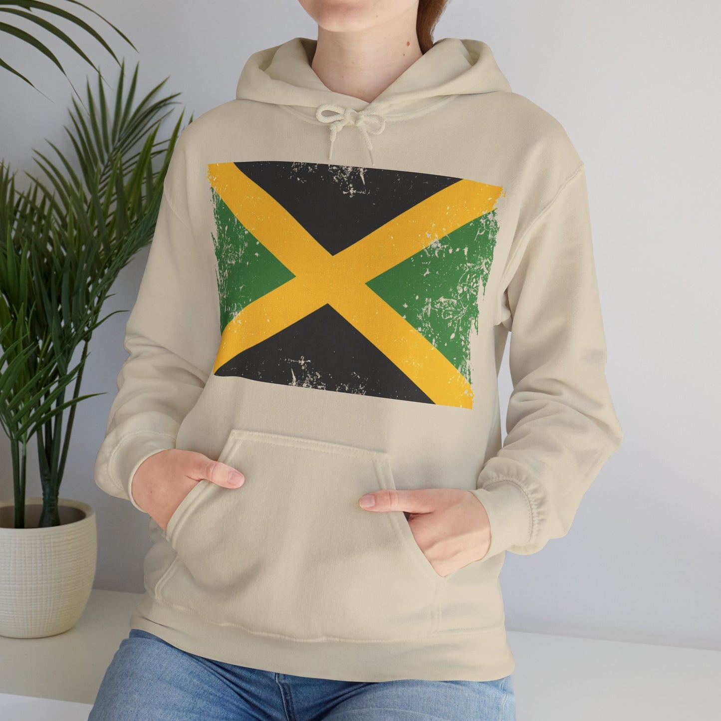 Jamaican Flag Hoodie, Unisex Heavy Blend Hooded Sweatshirt, Cool Casual Wear, Perfect for Festivals, Celebration Apparel, Gift for him/her