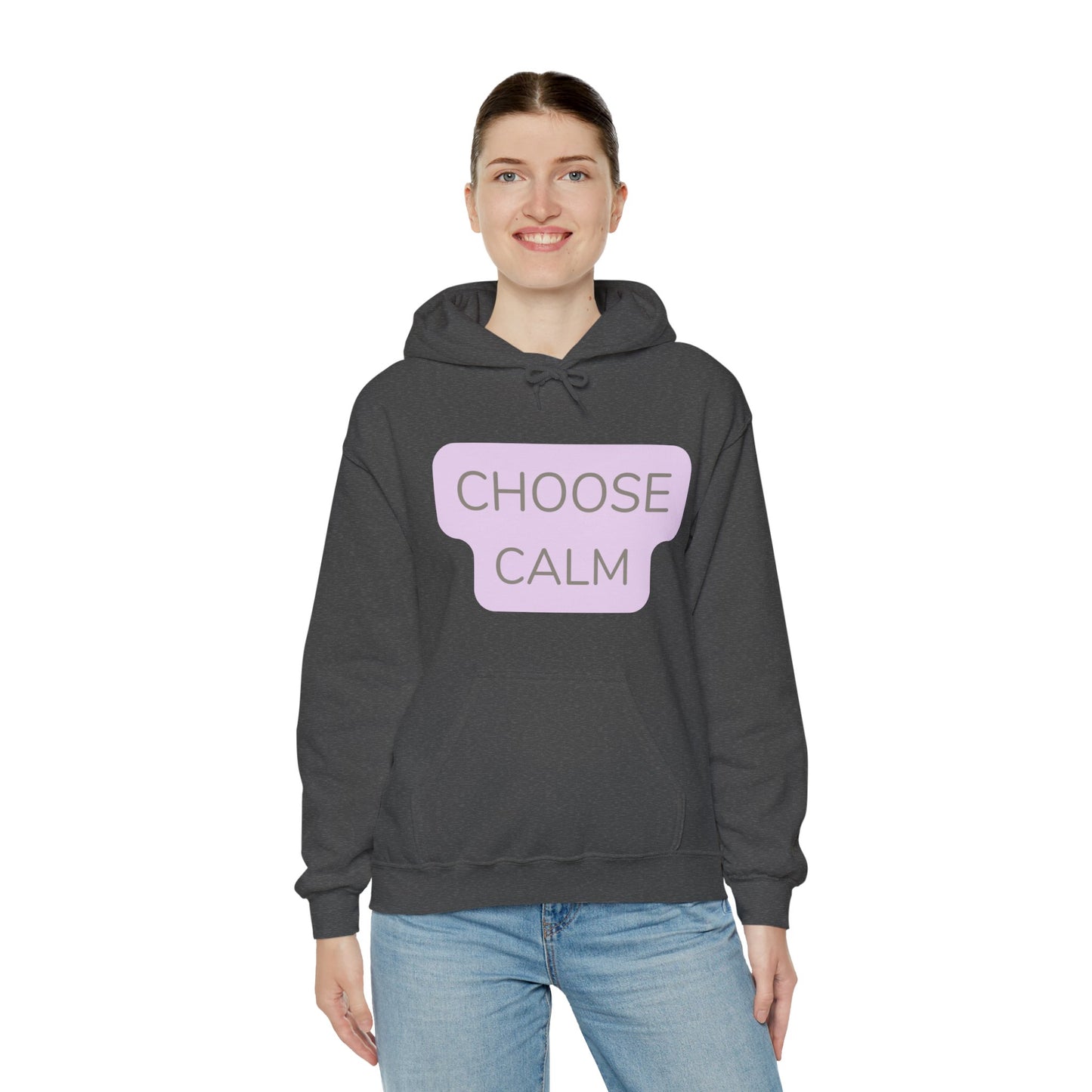Hoodie Unisex Heavy Blend — "Choose Calm" Pastel Minimalist Relaxation Pullover