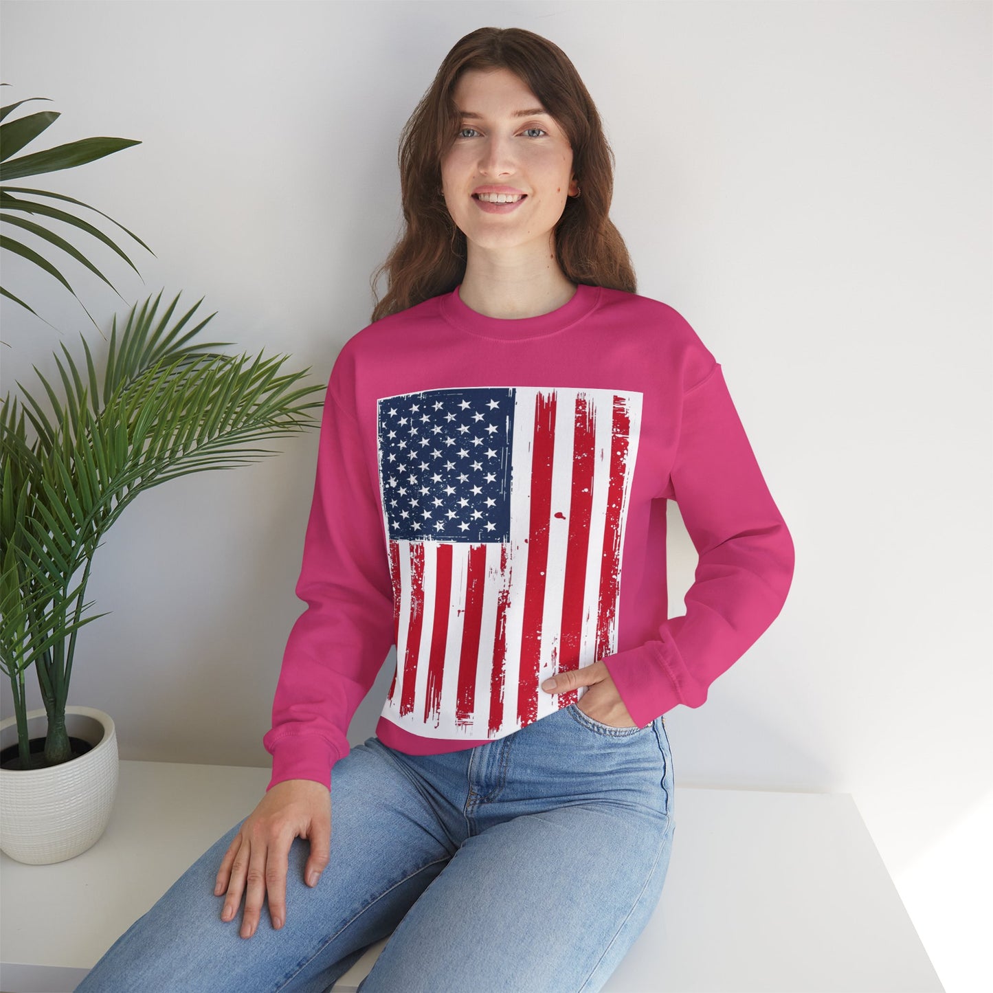 USA Flag Unisex Heavy Blend™ Crewneck Sweatshirt