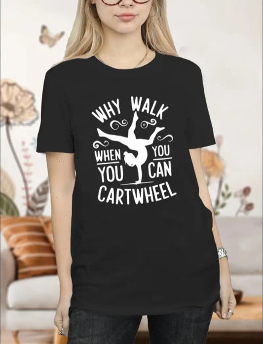 Women’s Summer Casual T-Shirt – Cartoon Dancer Print | Sporty Crew Neck Style