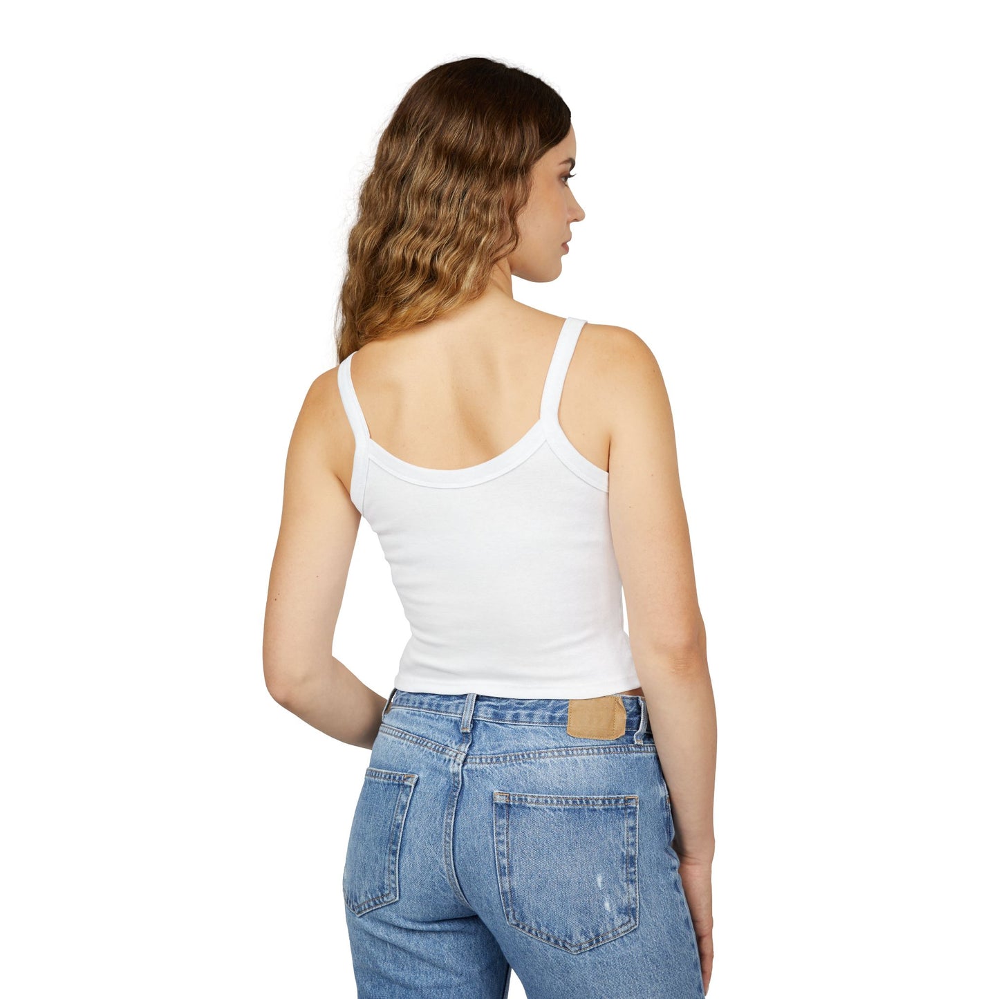 Choose Calm Tank Top — Women's Spaghetti Strap Crop with Positive Graphic