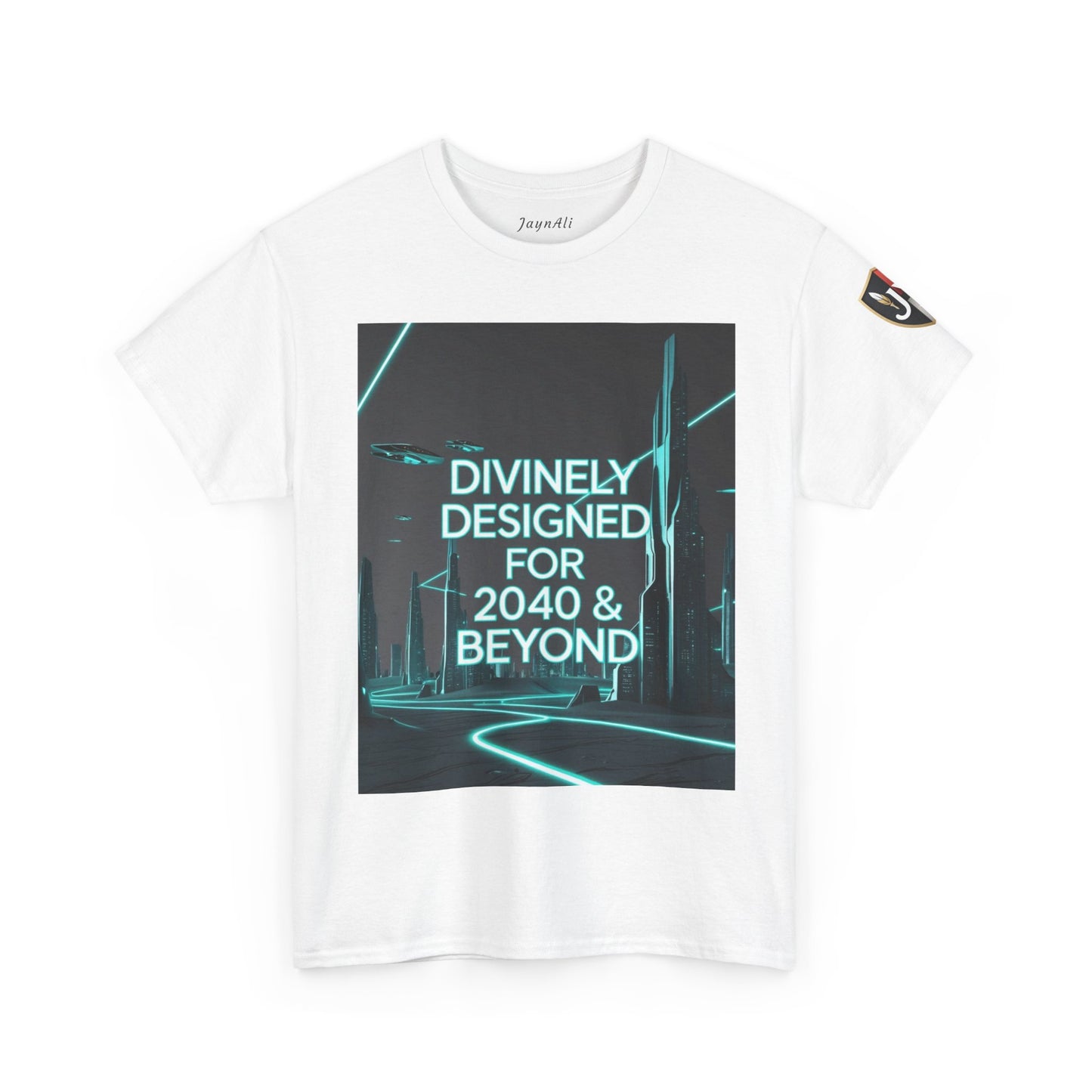 Futuristic Urban Tee for Tech Lovers - Unisex Heavy Cotton