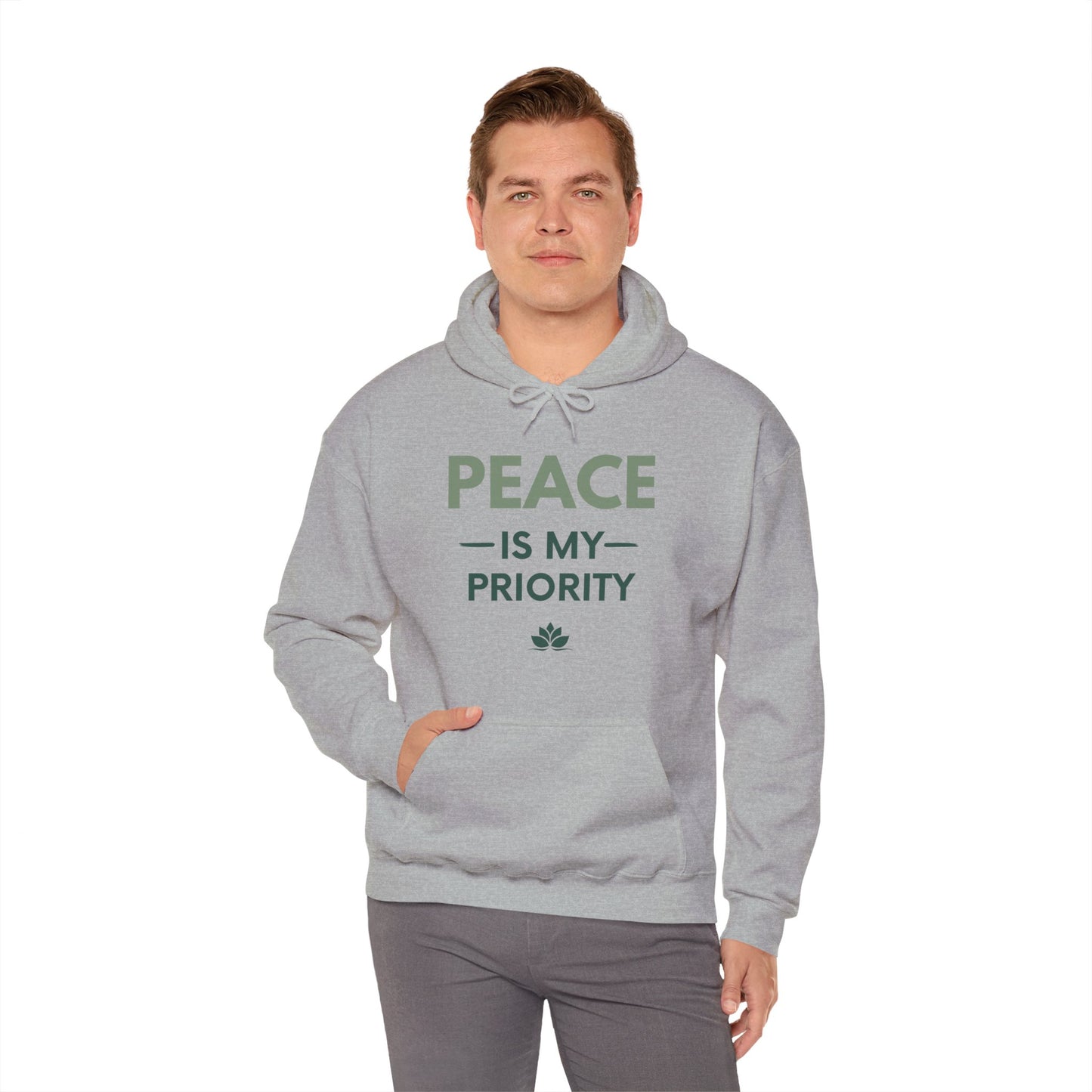Peace Is My Priority Unisex Heavy Blend Hoodie — Mindful Comfort Sweatshirt