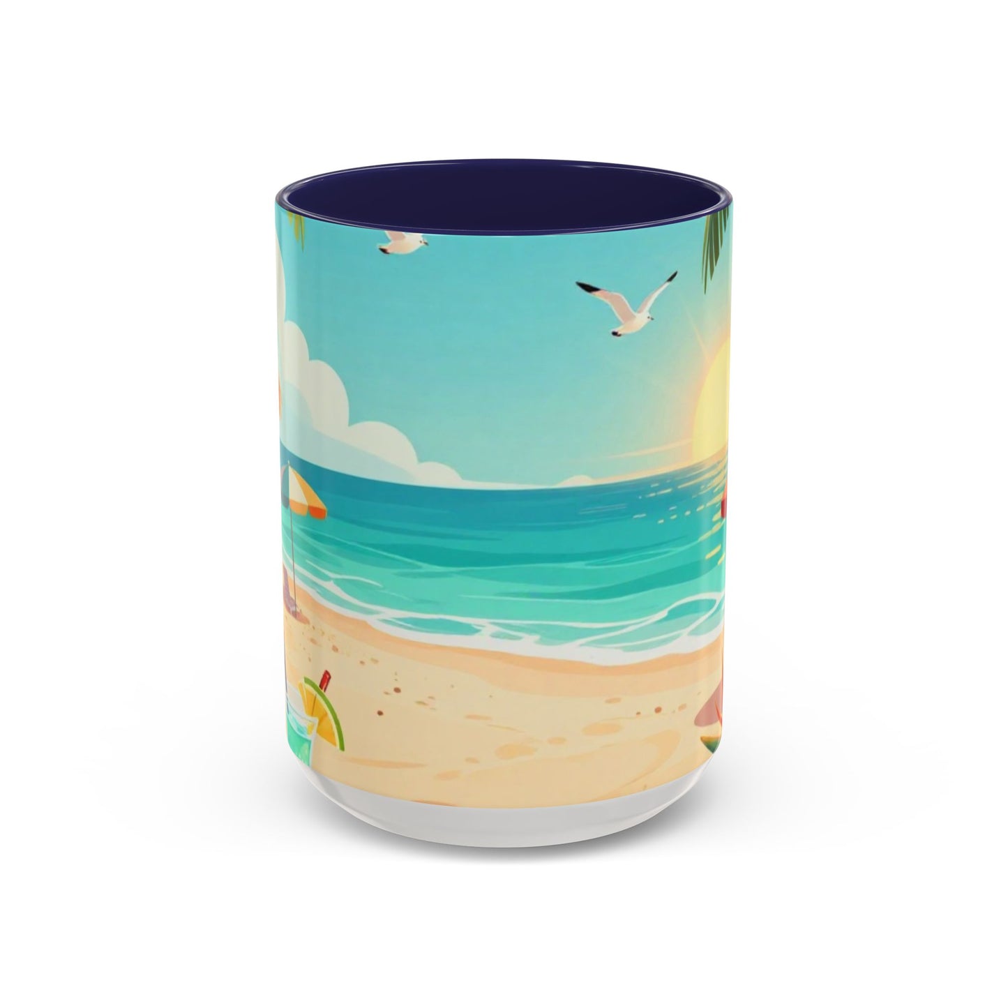 Beach Sunrise Coffee Mug — Tropical Ocean Scene Accent Mug (11/15oz)