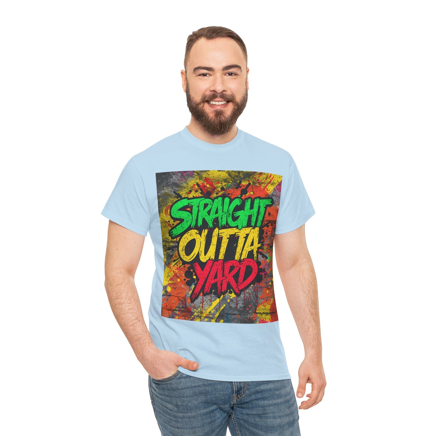 Straight Outta Yard T-Shirt — Casual Jamaican Phrase Tee