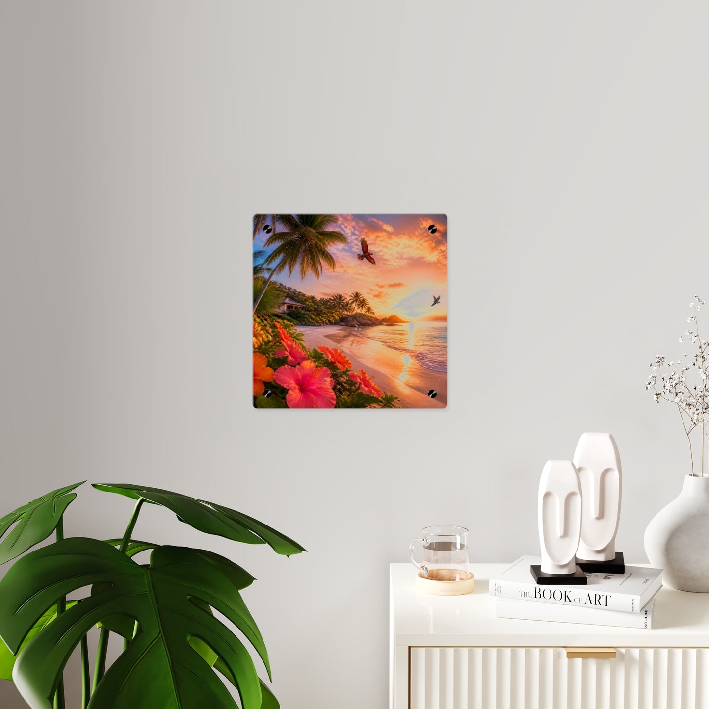 Tropical Beach Sunset Acrylic Wall Art Panel