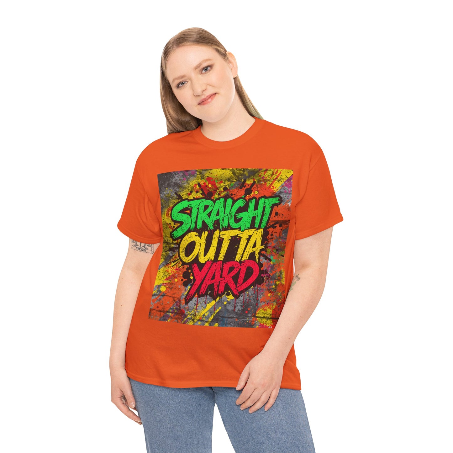 Straight Outta Yard T-Shirt — Casual Jamaican Phrase Tee