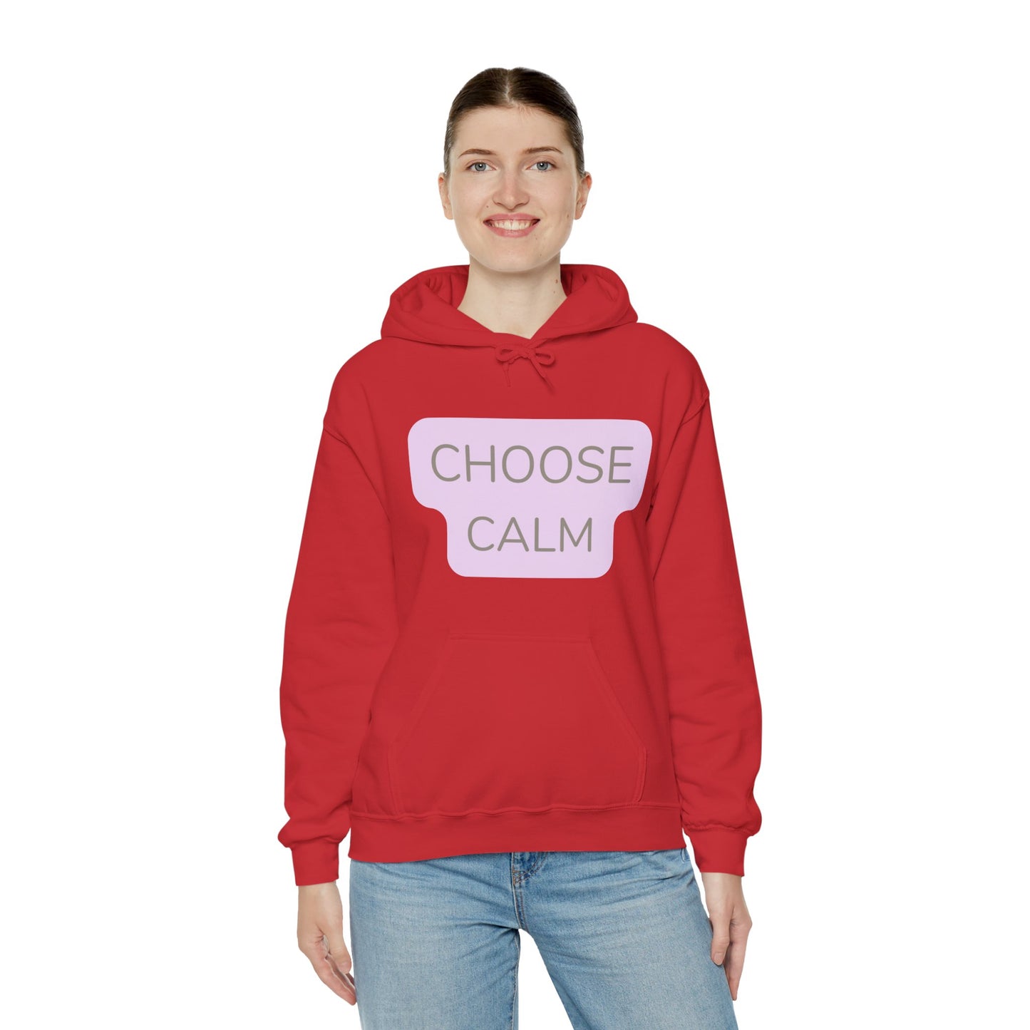 Hoodie Unisex Heavy Blend — "Choose Calm" Pastel Minimalist Relaxation Pullover