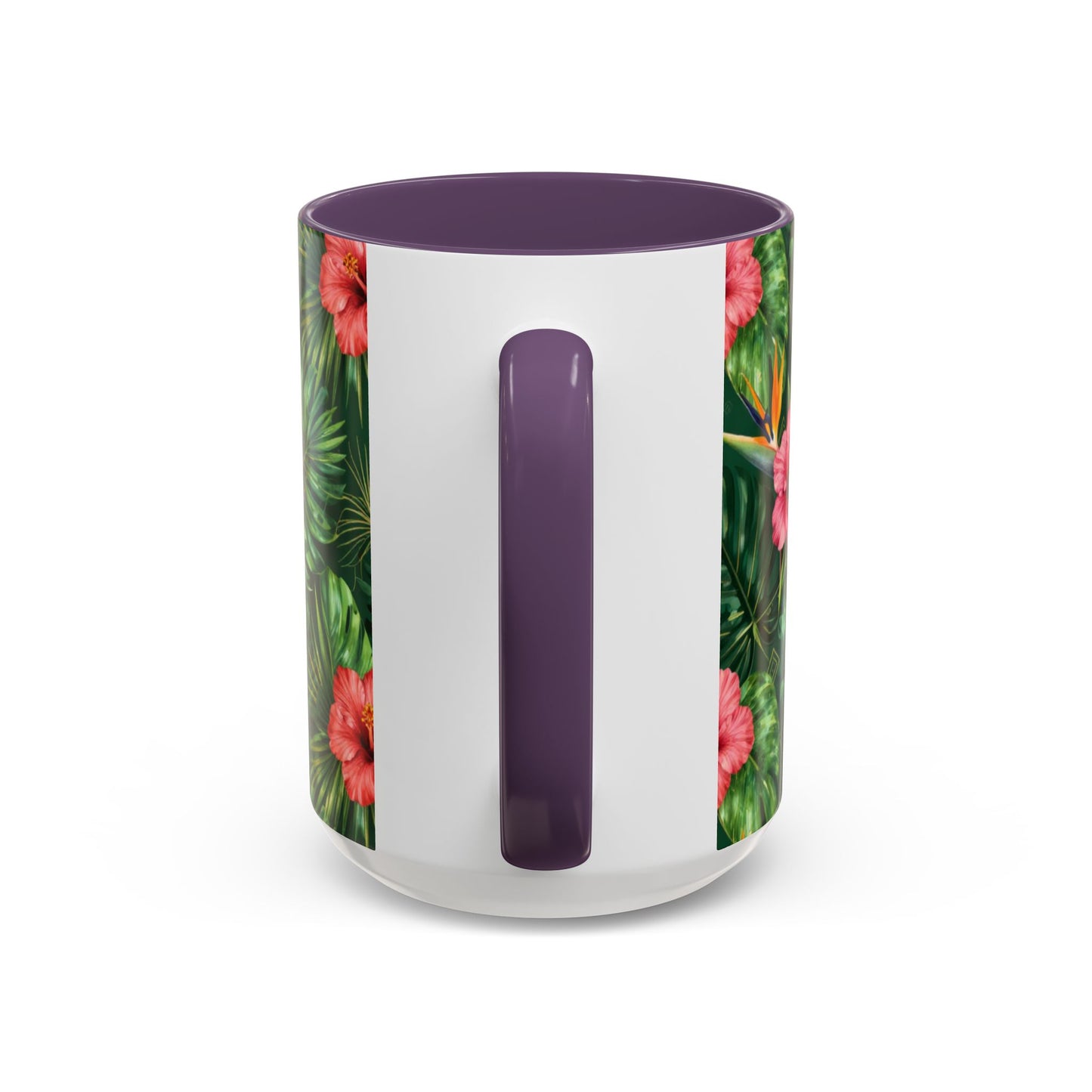 Tropical Floral Coffee Mug — Orchid & Hibiscus Accent 11/15oz