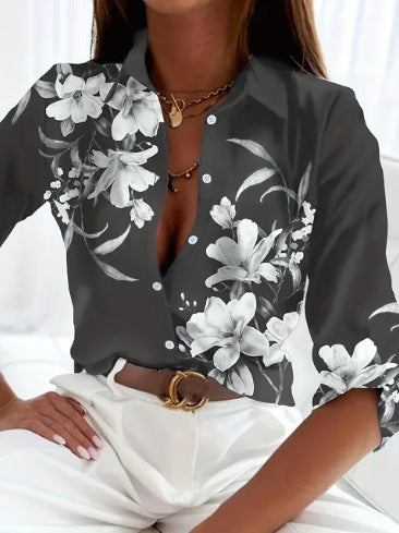 Women's Printed Long Sleeve Shirt – Stylish, Soft & Versatile