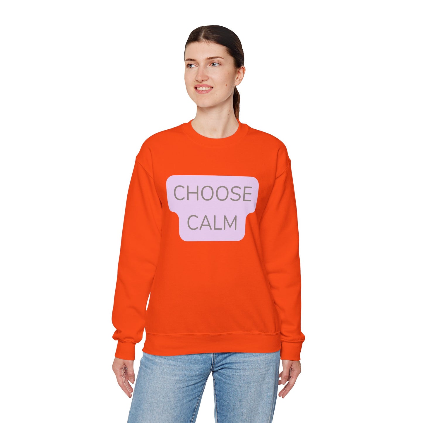 Crewneck Sweatshirt — "Choose Calm" Pastel Wellness Graphic