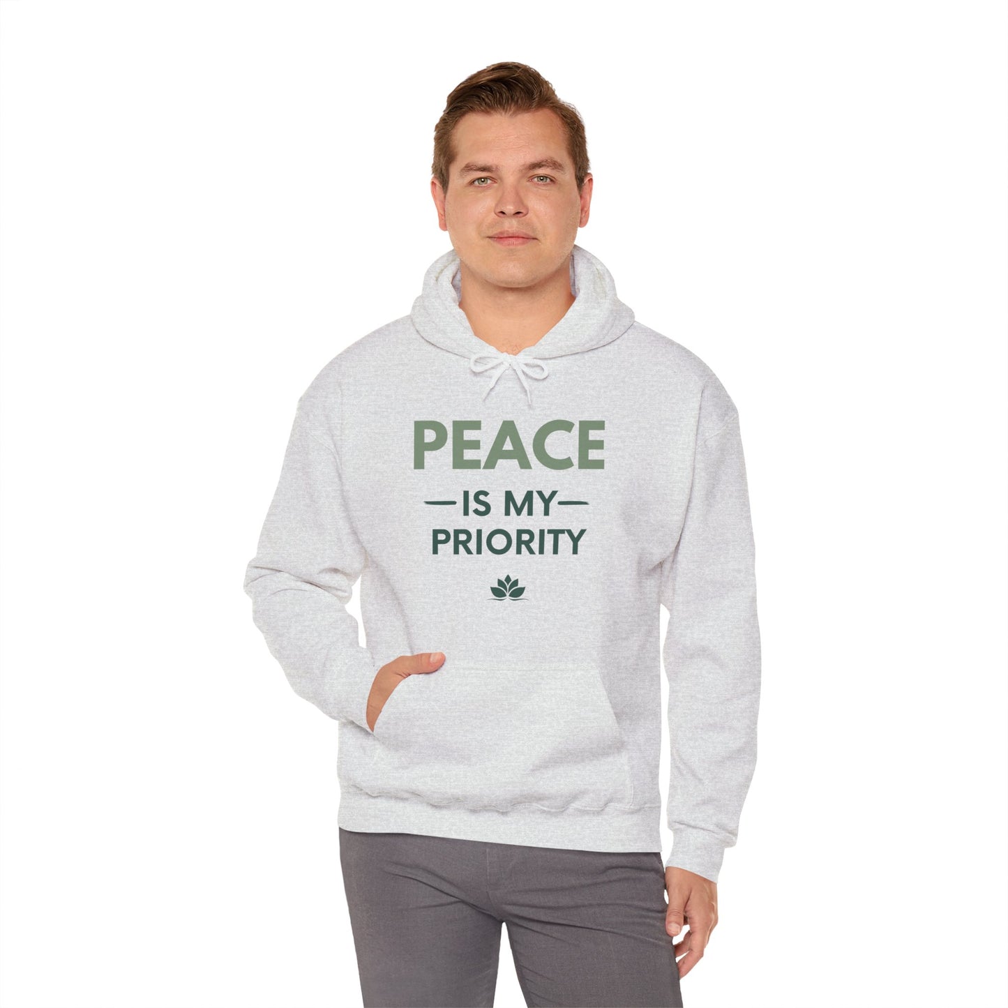 Peace Is My Priority Unisex Heavy Blend Hoodie — Mindful Comfort Sweatshirt