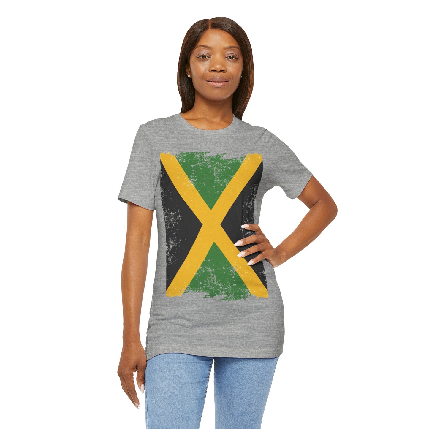 Jamaican Flag Short Sleeve Tee, Unisex Graphic Tee, Casual Wear, Festival Shirt, Gift for Music Lovers, Summer Vibes