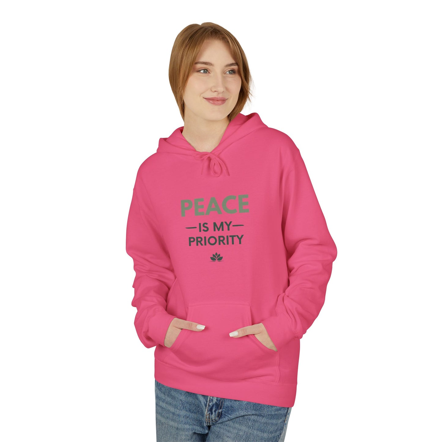 Peace Priority Hoodie - Unisex Midweight Softstyle Fleece Hoodie