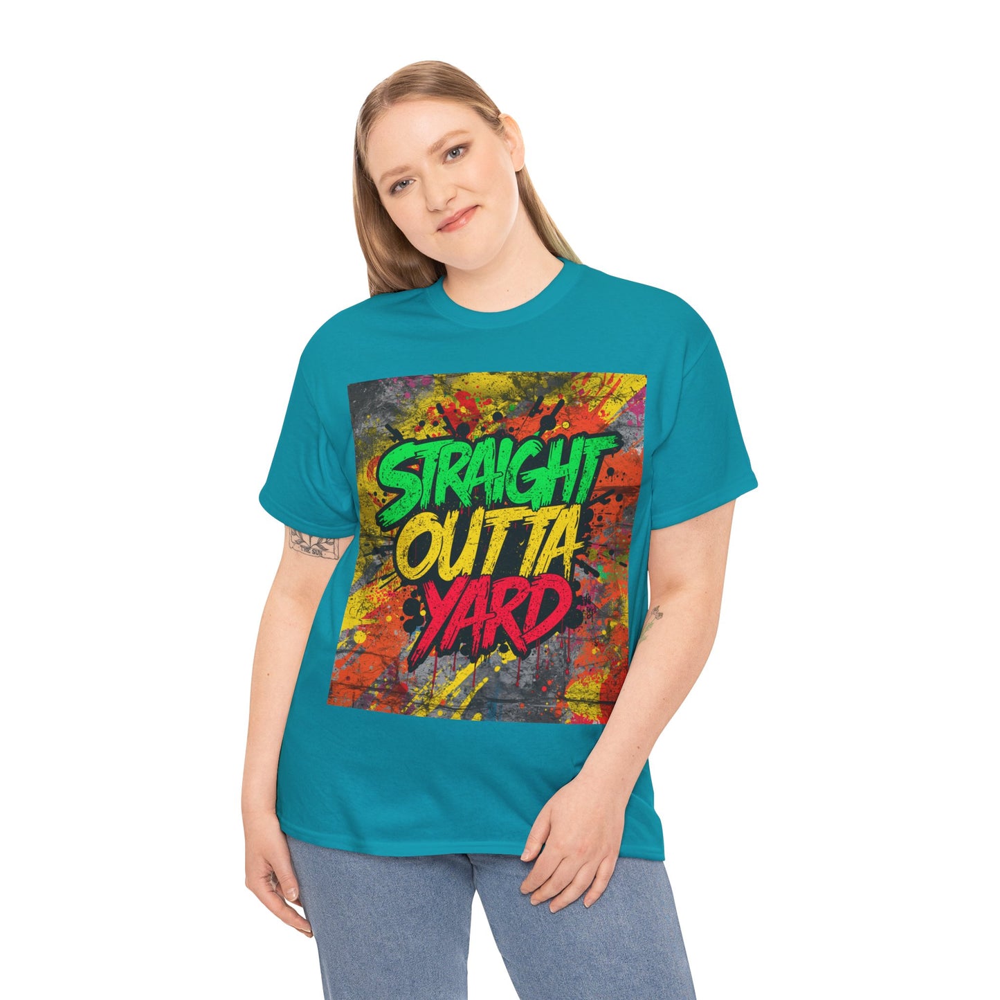 Straight Outta Yard T-Shirt — Casual Jamaican Phrase Tee