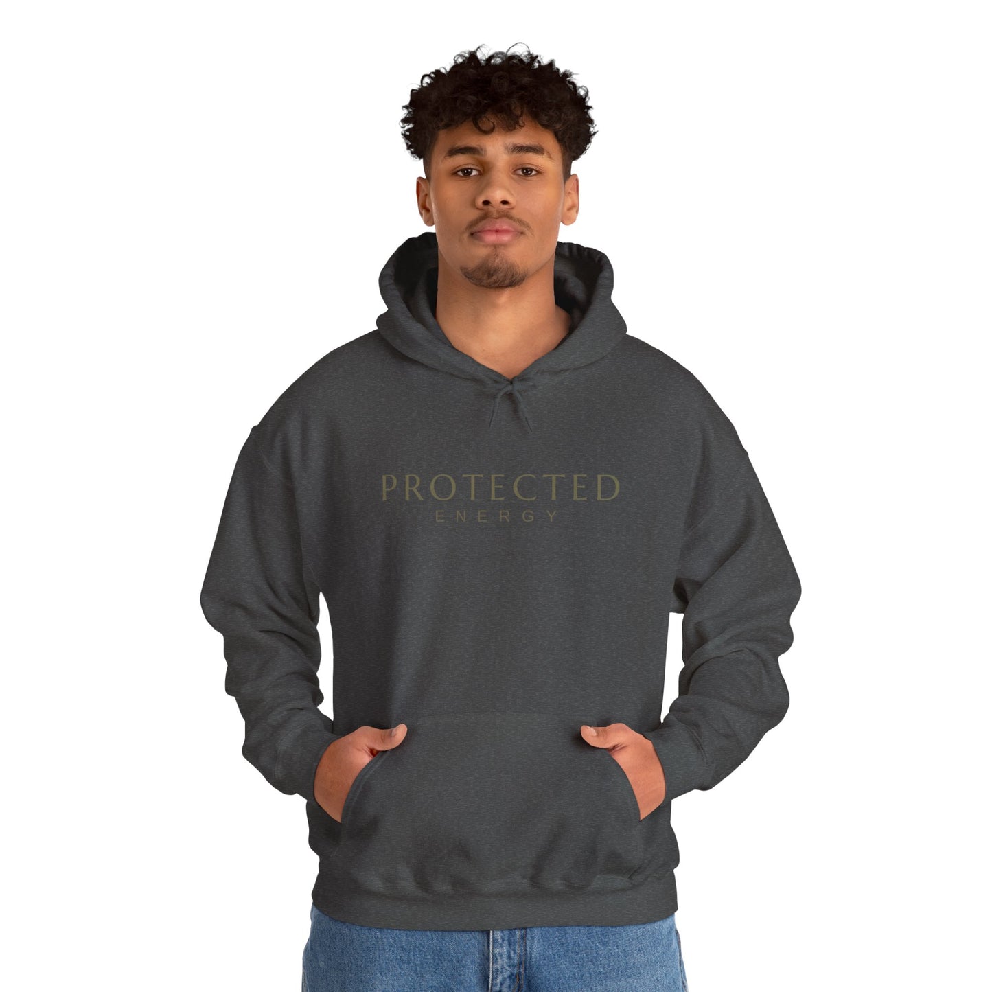 Protected Energy Unisex Heavy Blend Hoodie — Minimal Spiritual Wellness Hooded Sweatshirt