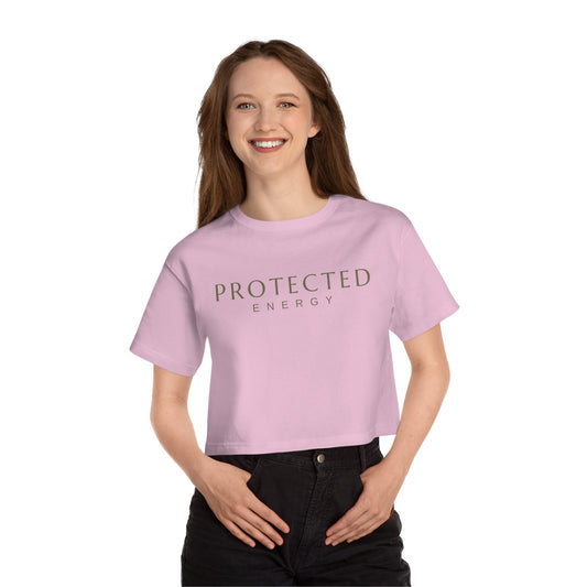 Protected Energy Cropped T-Shirt — Women's Minimal Spiritual Tee