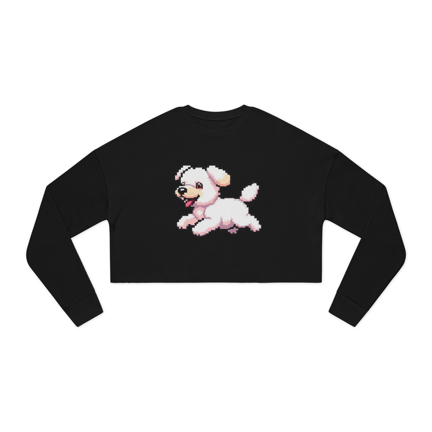 Playful Puppy Women's Cropped Sweatshirt, Cute Dog Sweatshirt, Pet Lover Gift, Casual Chic Top, Spring Fashion, Animal Lover Apparel