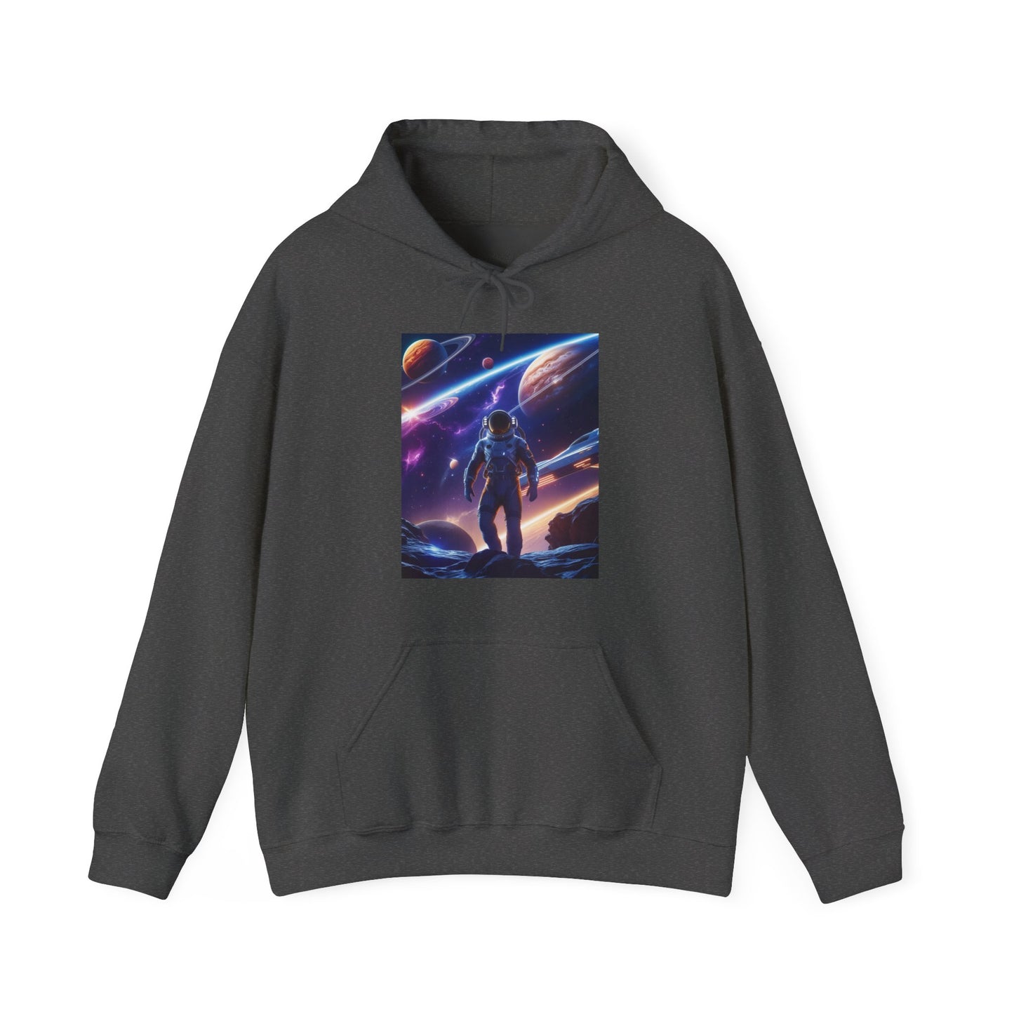 Cosmic Adventure Hooded Sweatshirt - Starry Night Graphic Unisex Sweatshirt