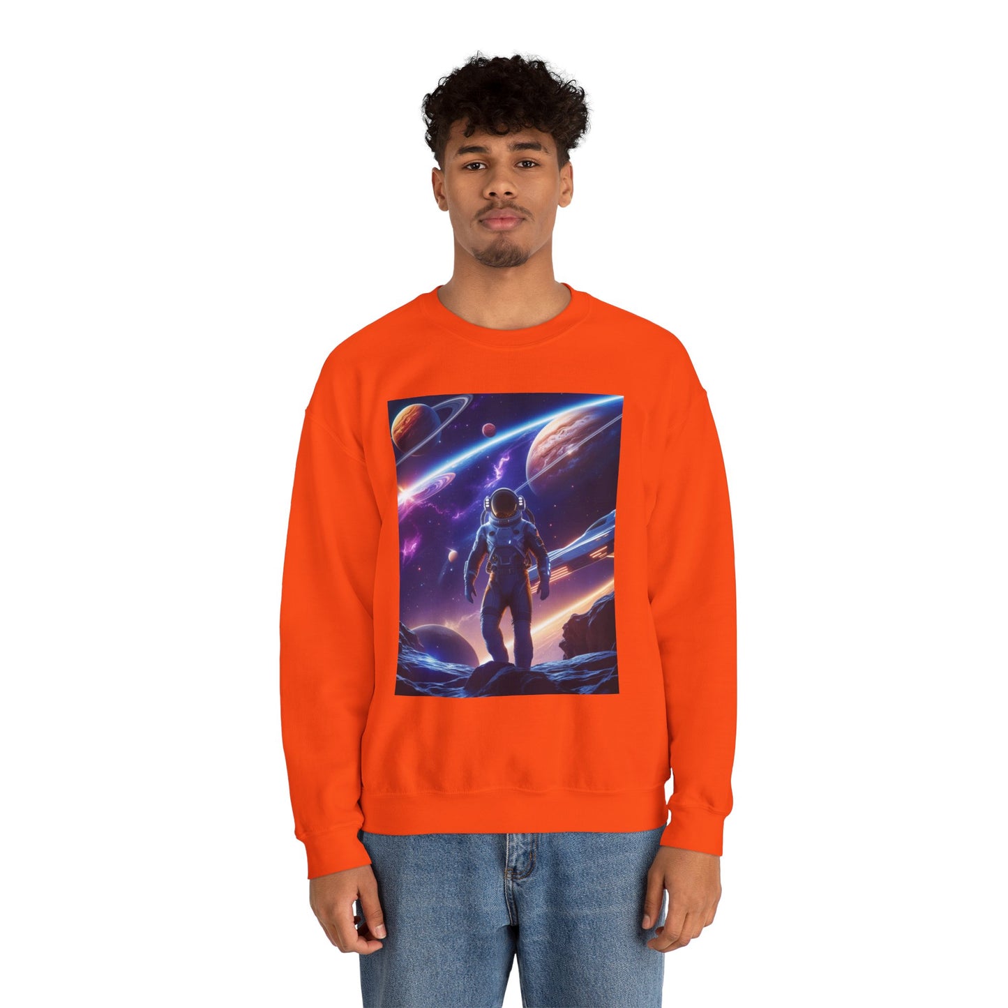Cosmic Explorer Crewneck Sweatshirt - Space Design, Gift for Astronomy Lovers