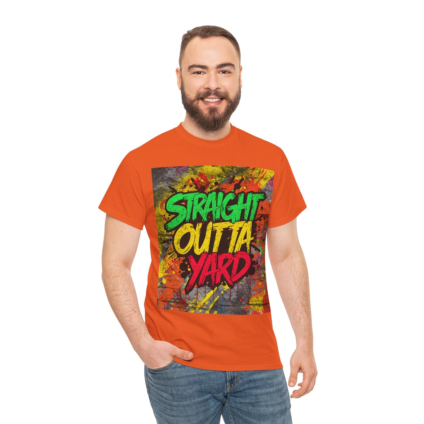 Straight Outta Yard T-Shirt — Casual Jamaican Phrase Tee