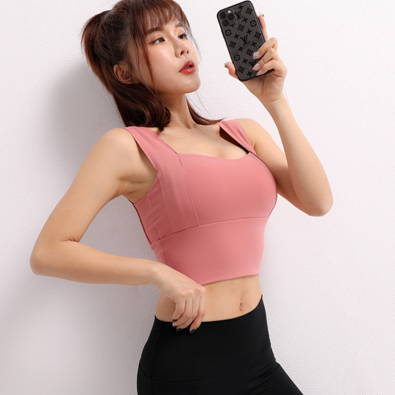 Yoga Crop Top for Women – Push-Up Sports Bra, Athletic Gym Vest