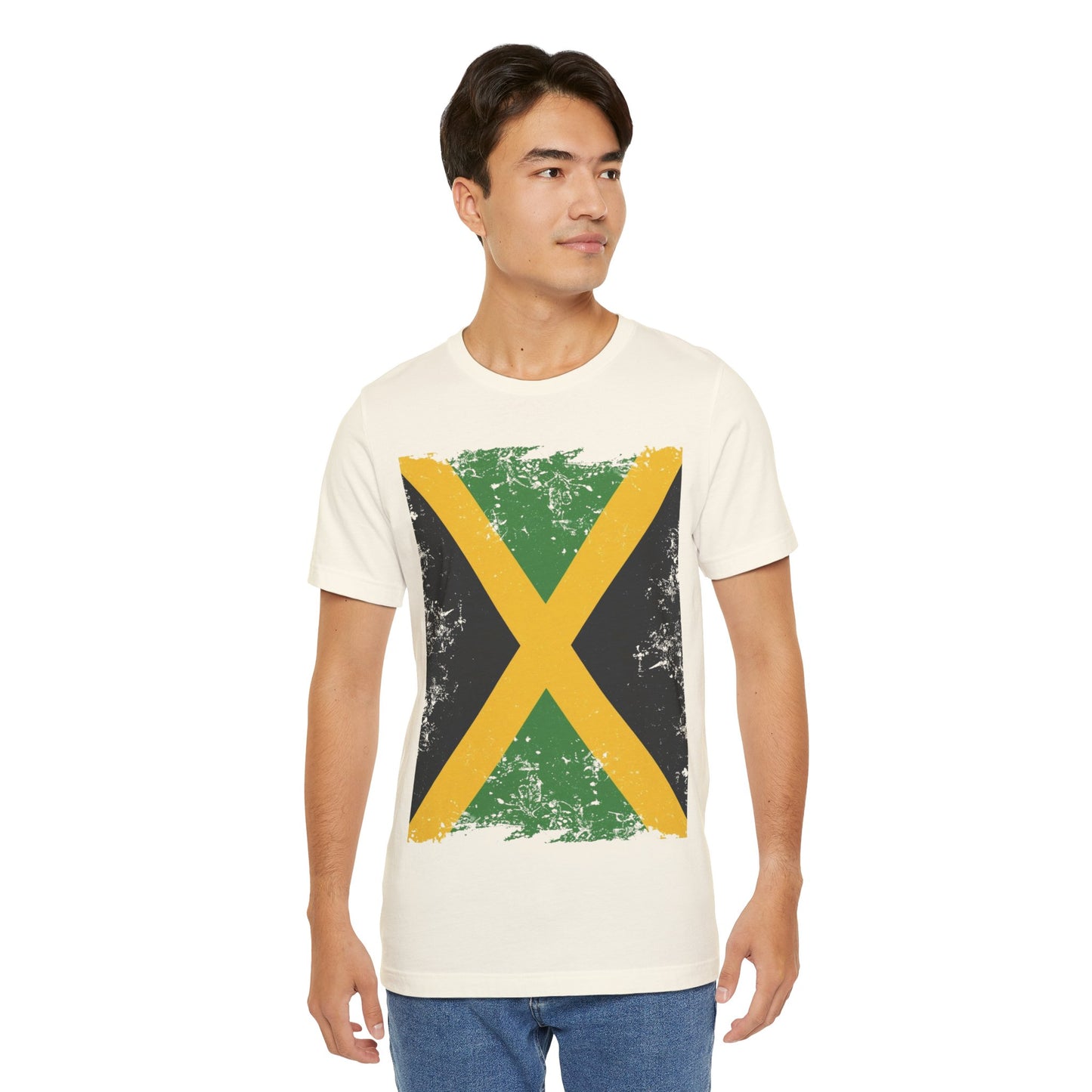 Jamaican Flag Short Sleeve Tee, Unisex Graphic Tee, Casual Wear, Festival Shirt, Gift for Music Lovers, Summer Vibes