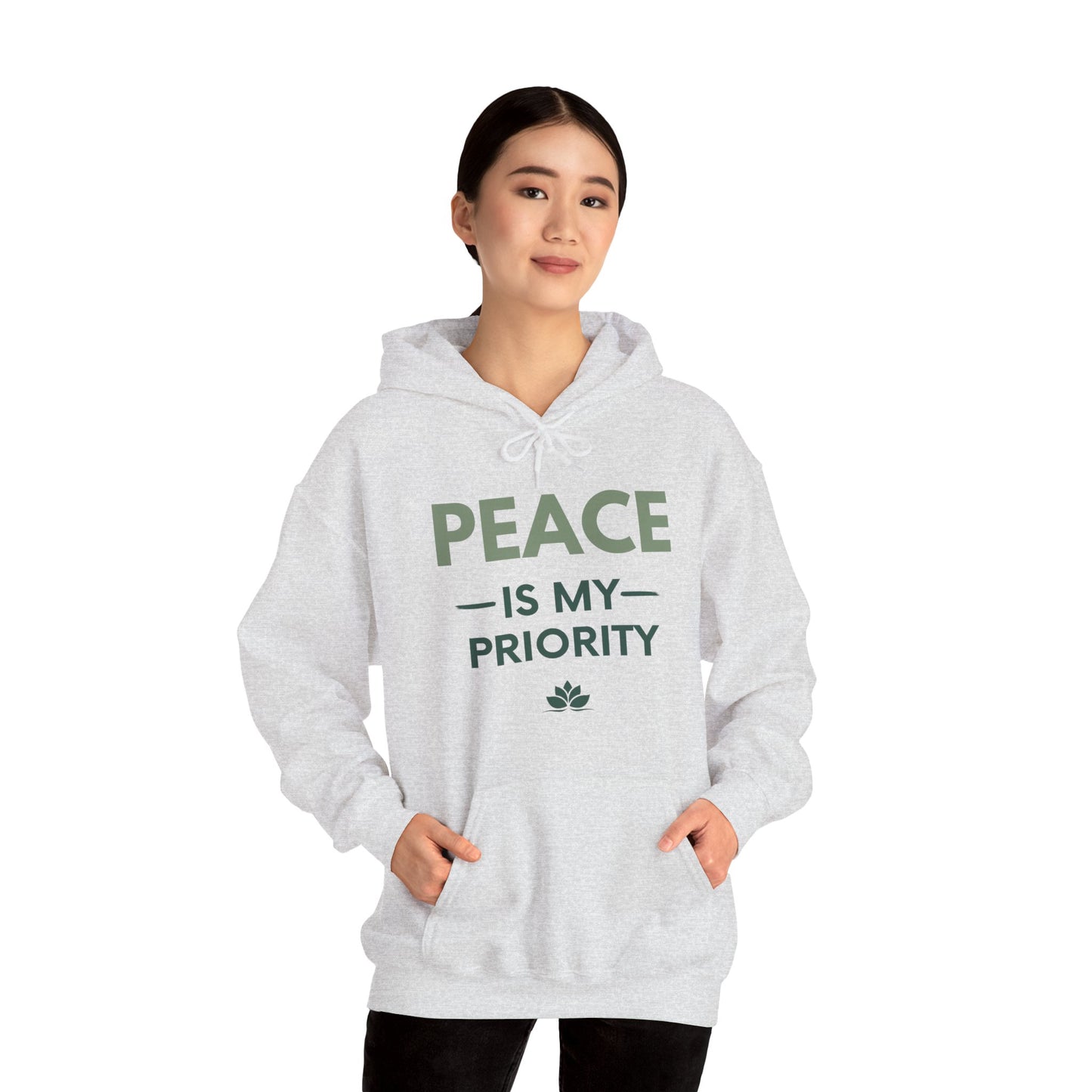 Peace Is My Priority Unisex Heavy Blend Hoodie — Mindful Comfort Sweatshirt