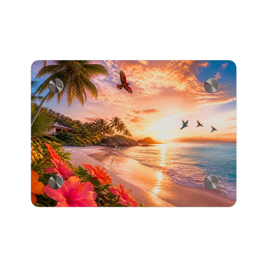 Tropical Beach Sunset Acrylic Wall Art Panel