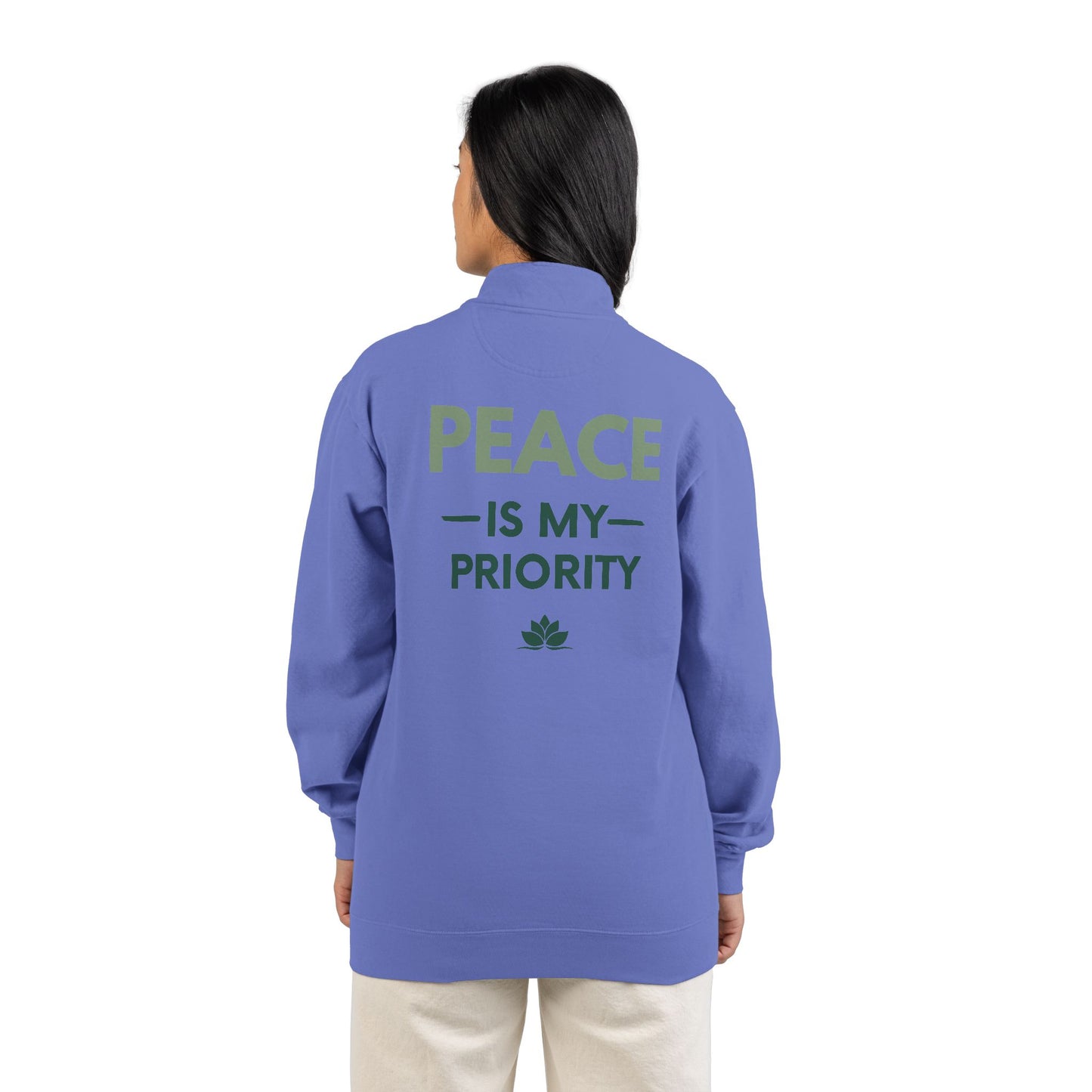 Peace Is My Priority Quarter-Zip Sweatshirt