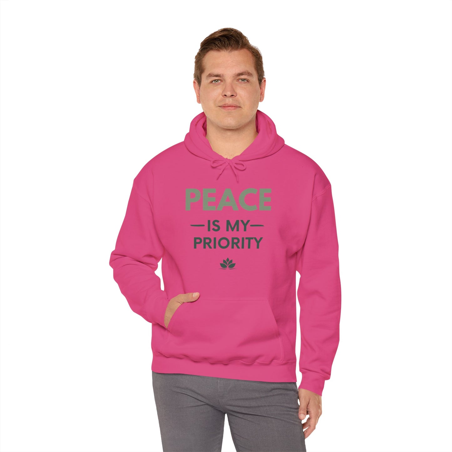 Peace Is My Priority Unisex Heavy Blend Hoodie — Mindful Comfort Sweatshirt