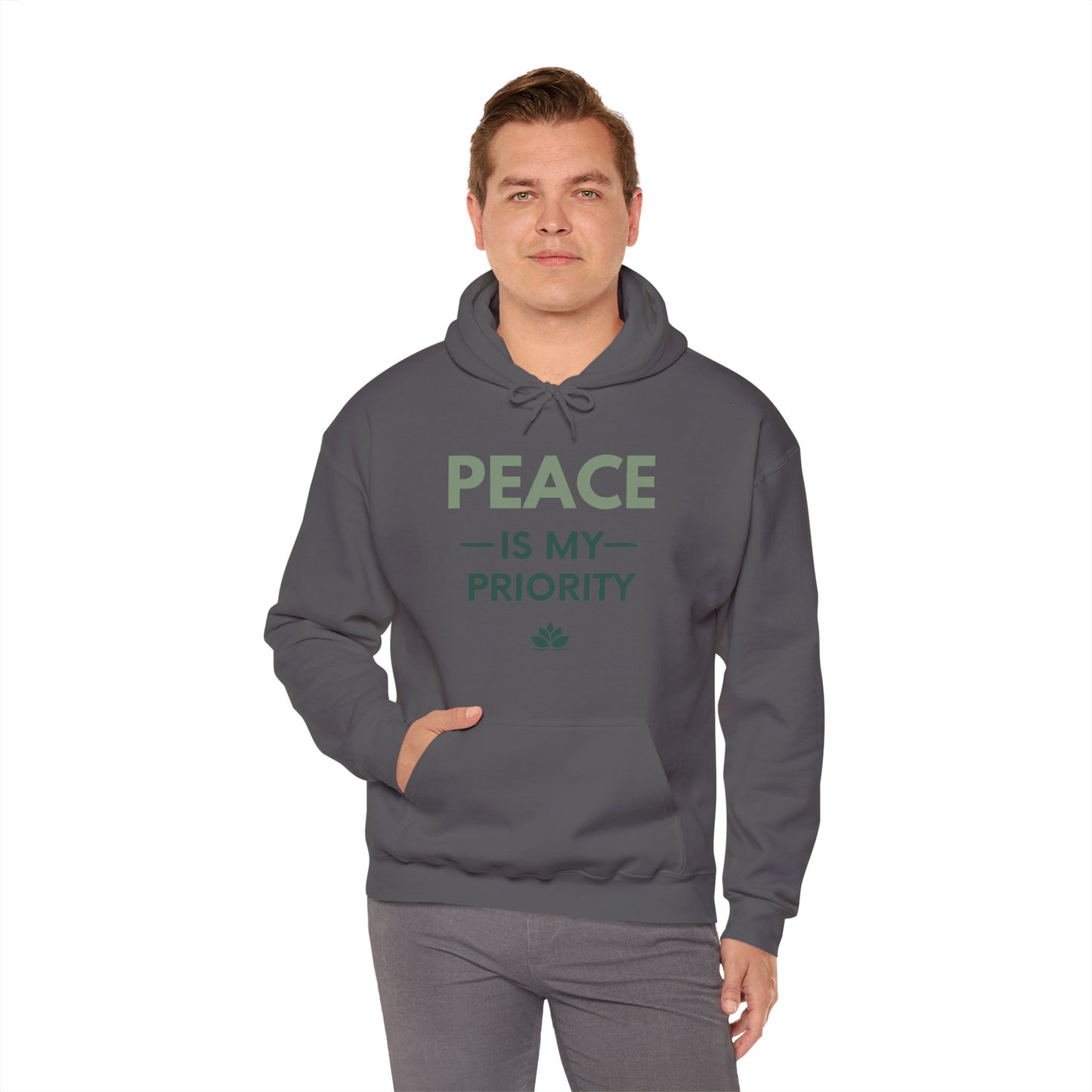 Peace Is My Priority Unisex Heavy Blend Hoodie — Mindful Comfort Sweatshirt