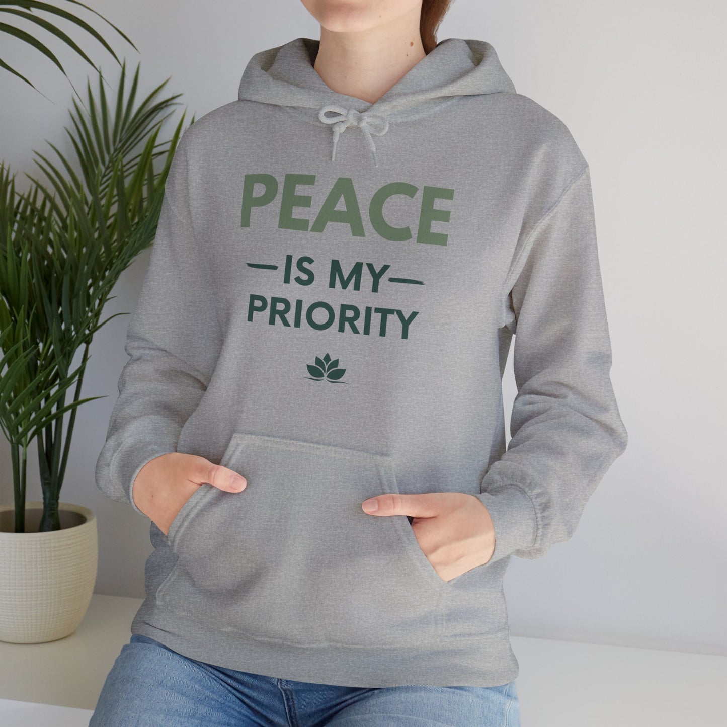 Peace Is My Priority Unisex Heavy Blend Hoodie — Mindful Comfort Sweatshirt