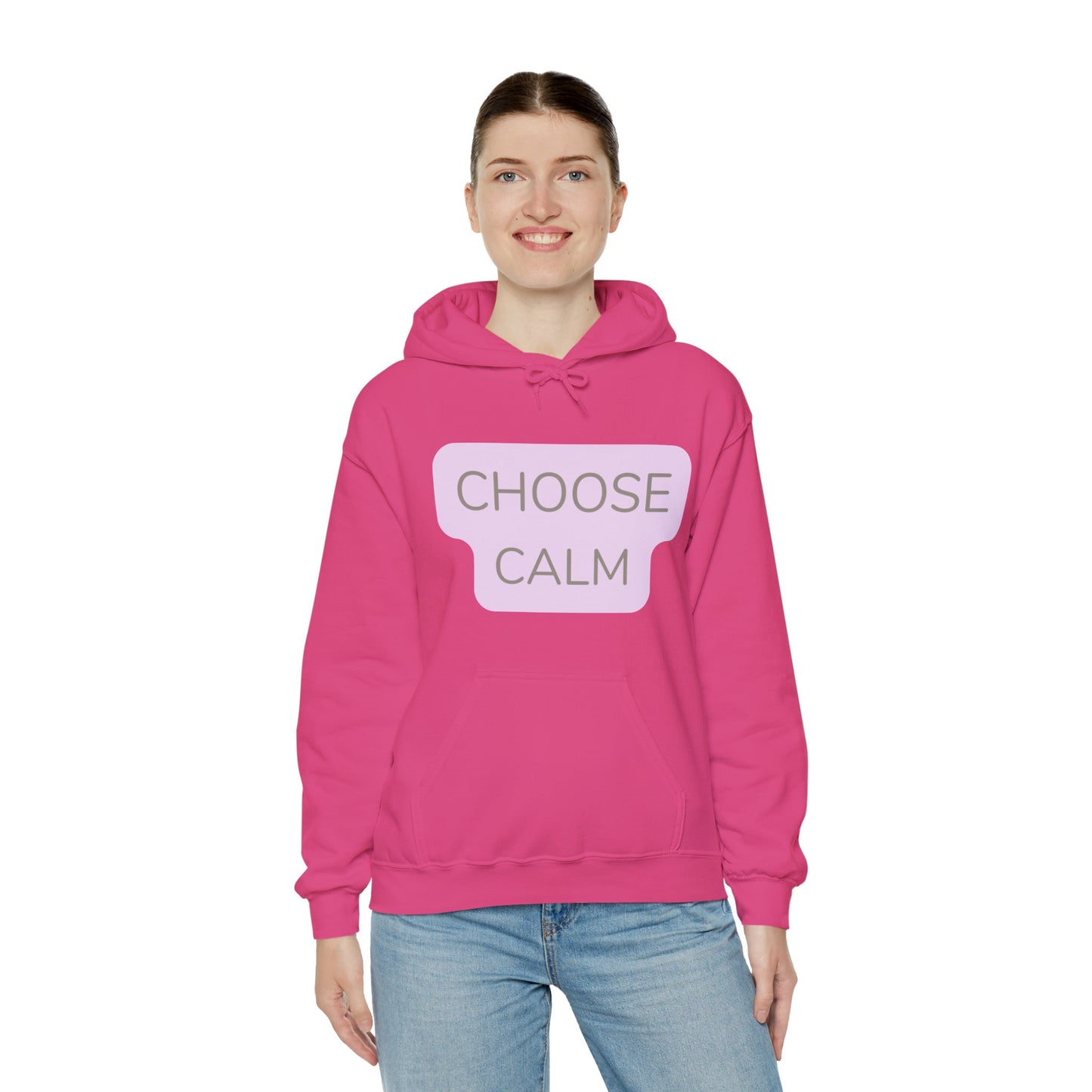 Hoodie Unisex Heavy Blend — "Choose Calm" Pastel Minimalist Relaxation Pullover