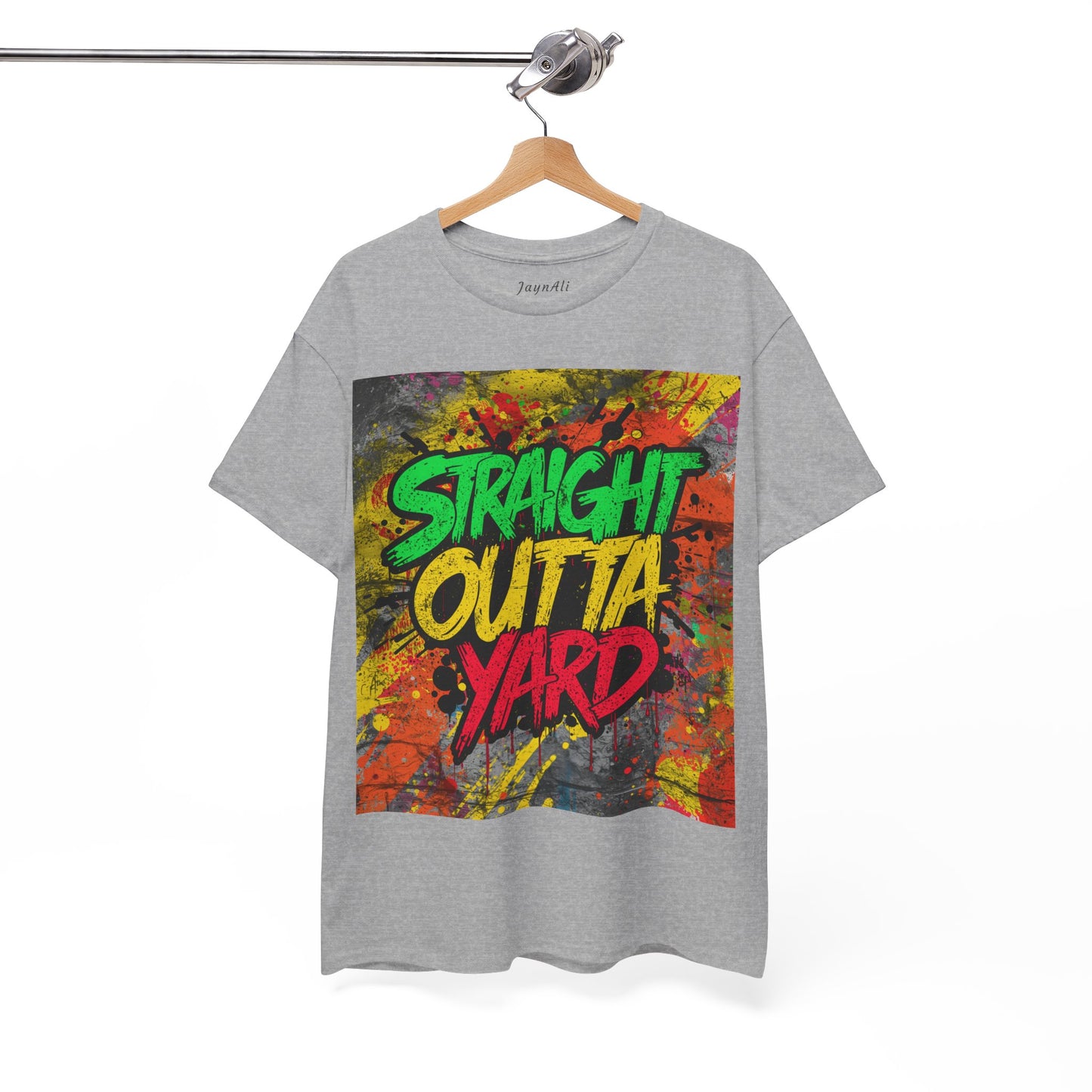 Straight Outta Yard T-Shirt — Casual Jamaican Phrase Tee