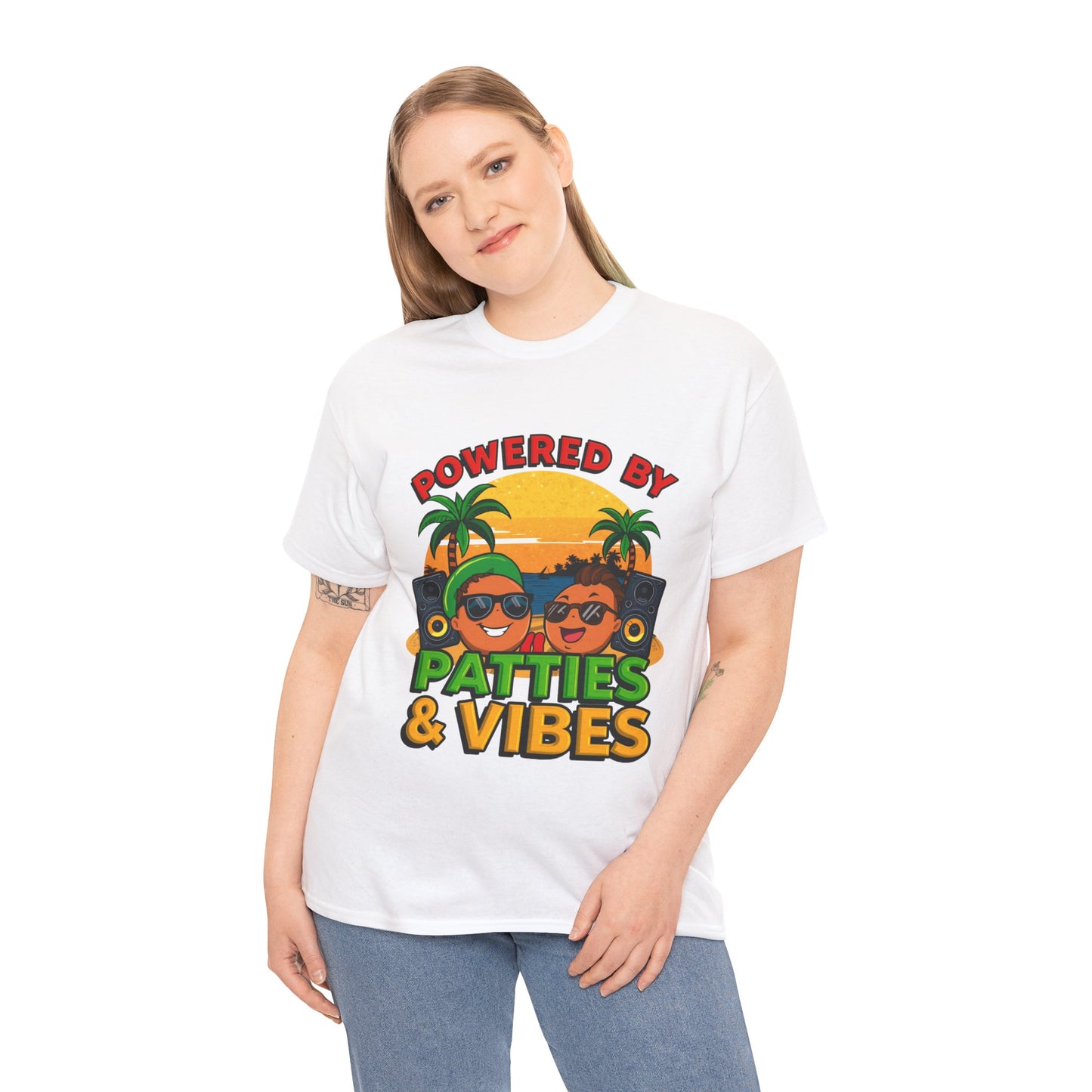 Patties and Vibes T-Shirt — Casual Jamaican Phrase Tee