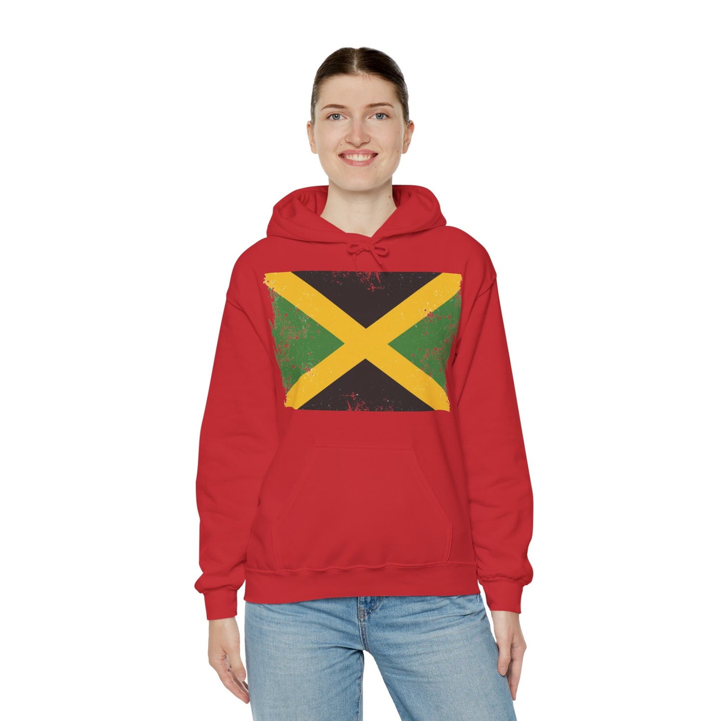 Jamaican Flag Hoodie, Unisex Heavy Blend Hooded Sweatshirt, Cool Casual Wear, Perfect for Festivals, Celebration Apparel, Gift for him/her