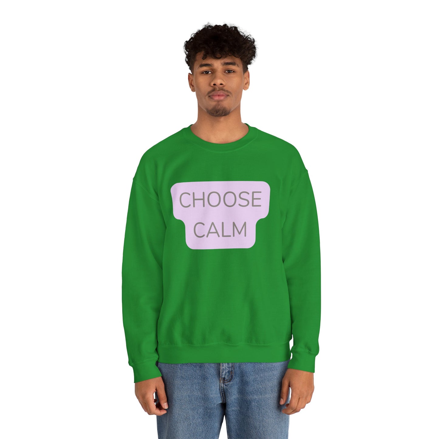 Crewneck Sweatshirt — "Choose Calm" Pastel Wellness Graphic