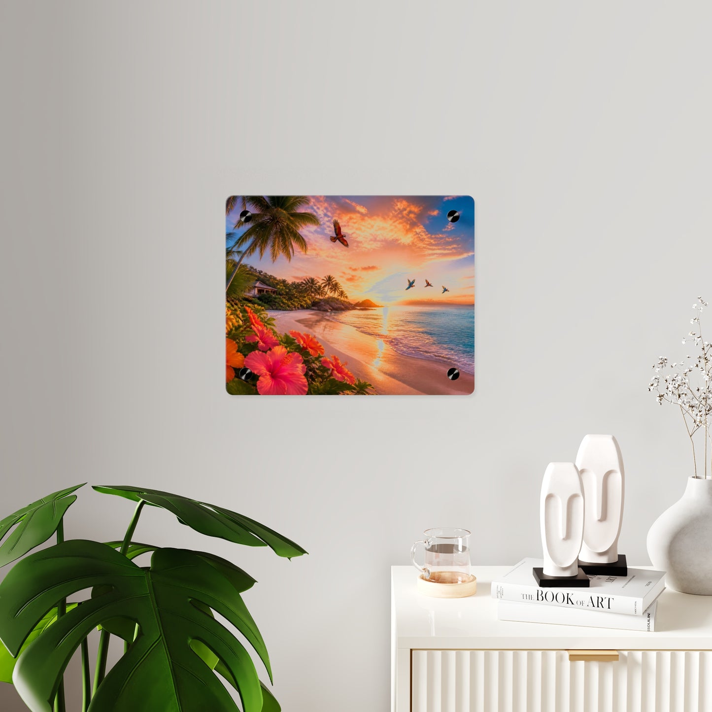 Tropical Beach Sunset Acrylic Wall Art Panel