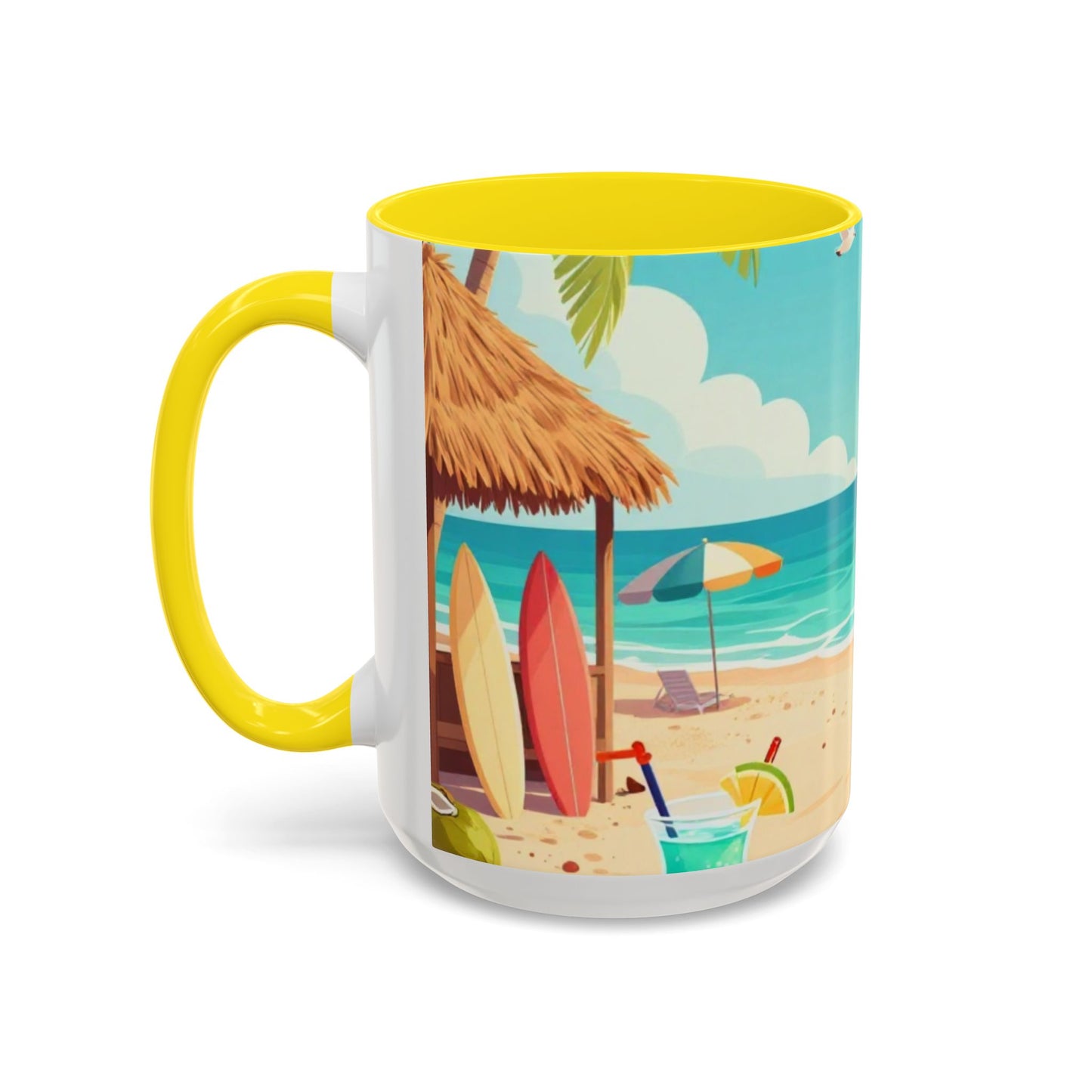 Beach Sunrise Coffee Mug — Tropical Ocean Scene Accent Mug (11/15oz)