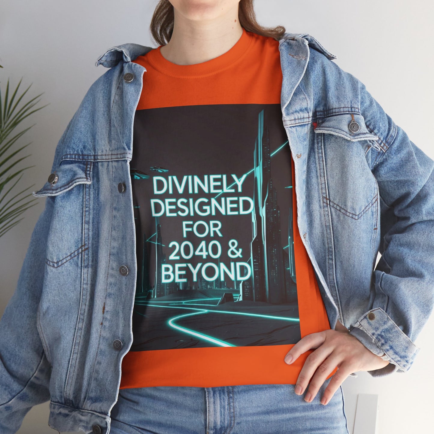 Futuristic Urban Tee for Tech Lovers - Unisex Heavy Cotton